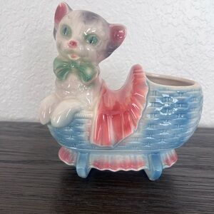 Vintage Royal Copley Ceramic Cat Planter